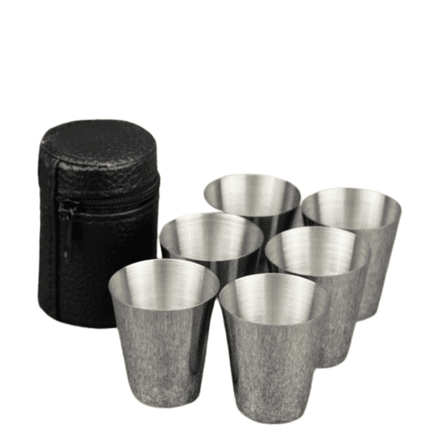 6pcs Stainless Steel Cups Camping Travel Drinking Tea Mug Coffee Cups